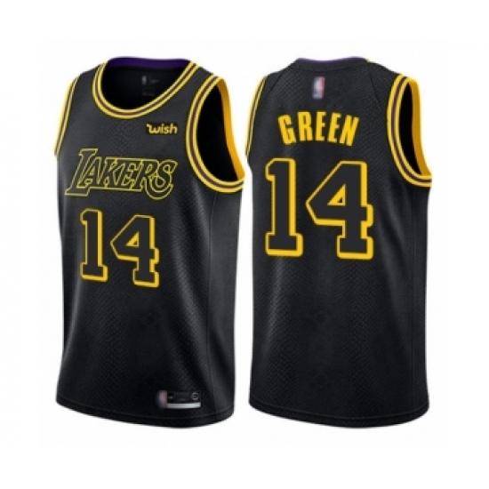 Men's Los Angeles Lakers 14 Danny Green Authentic Black City Edition Basketball Jersey