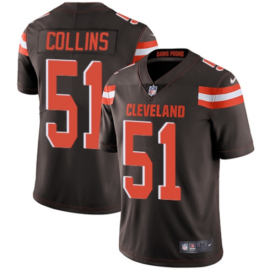 Youth Nike Cleveland Browns 51 Jamie Collins Elite Brown Team Color NFL Jersey