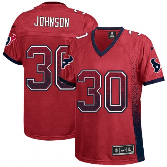 Women's Nike Houston Texans 30 Kevin Johnson Elite Red Drift Fashion NFL Jersey