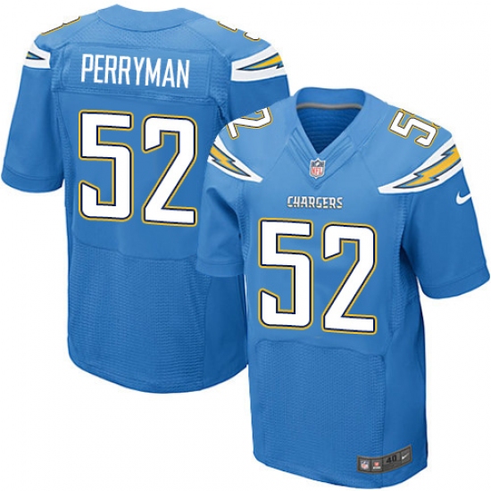 Men's Nike Los Angeles Chargers 52 Denzel Perryman Elite Electric Blue Alternate NFL Jersey