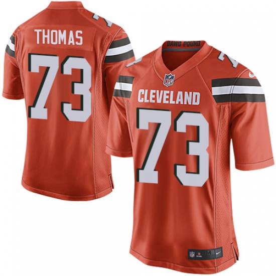 Men's Nike Cleveland Browns 73 Joe Thomas Game Orange Alternate NFL Jersey