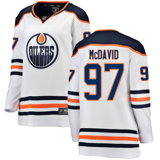 Women's Edmonton Oilers 97 Connor McDavid Authentic White Away Fanatics Branded Breakaway NHL Jersey