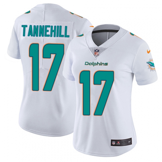 Women's Nike Miami Dolphins 17 Ryan Tannehill White Vapor Untouchable Limited Player NFL Jersey