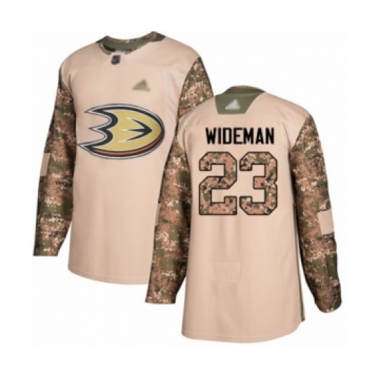 Men's Anaheim Ducks 23 Chris Wideman Authentic Camo Veterans Day Practice Hockey Jersey