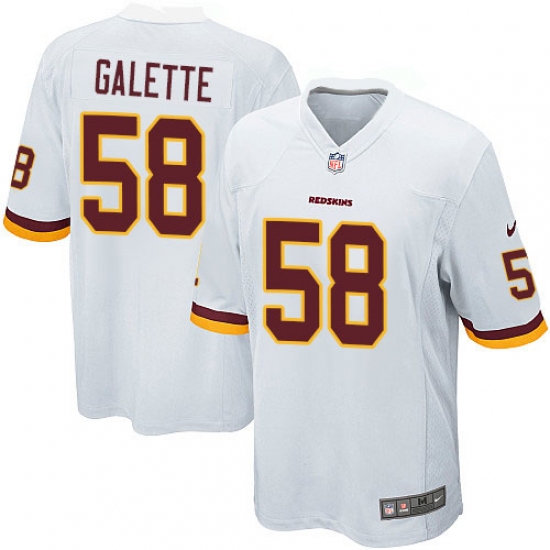 Men's Nike Washington Redskins 58 Junior Galette Game White NFL Jersey