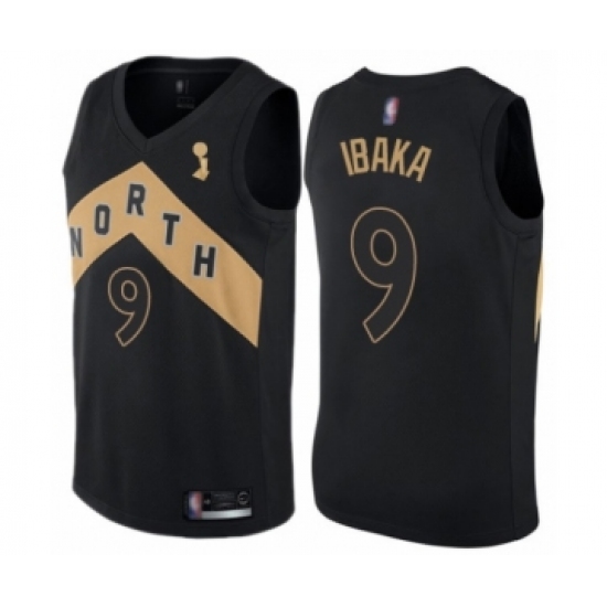 Youth Toronto Raptors 9 Serge Ibaka Swingman Black 2019 Basketball Finals Champions Jersey - City Edition