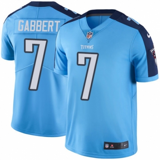 Youth Nike Tennessee Titans 7 Blaine Gabbert Limited Light Blue Rush Vapor Untouchable NFL Jersey