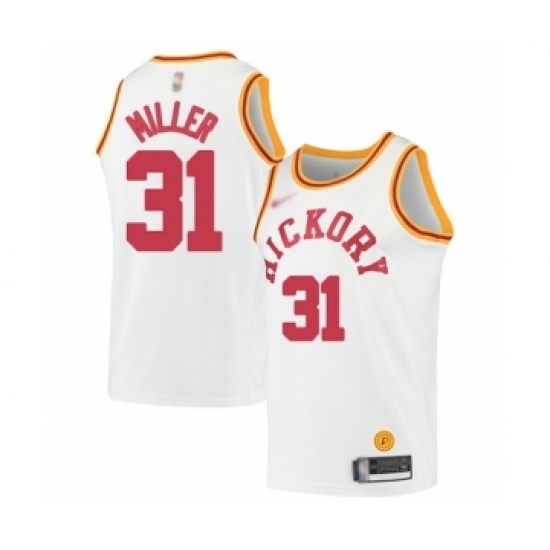 Men's Indiana Pacers 31 Reggie Miller Authentic White Hardwood Classics Basketball Jersey