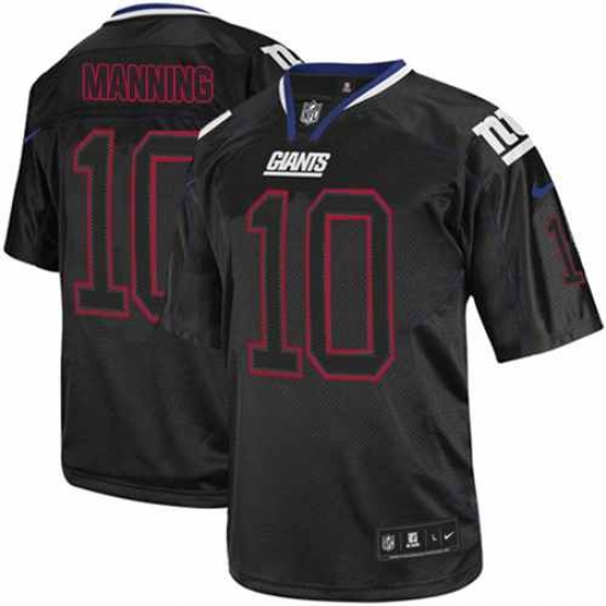 Youth Nike New York Giants 10 Eli Manning Elite Lights Out Black NFL Jersey