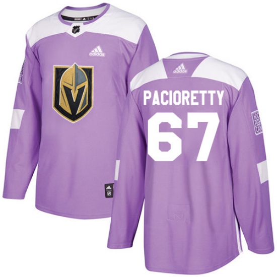 Youth Adidas Vegas Golden Knights 67 Max Pacioretty Authentic Purple Fights Cancer Practice NHL Jersey