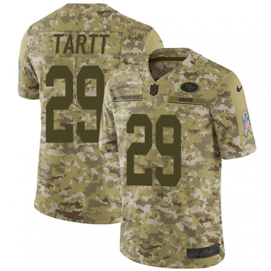 Men's Nike San Francisco 49ers 29 Jaquiski Tartt Limited Camo 2018 Salute to Service NFL Jersey