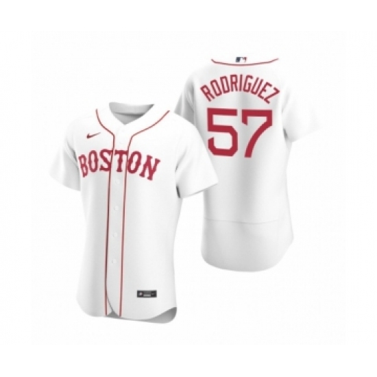 Men's Boston Red Sox 57 Eduardo Rodriguez Nike White Authentic 2020 Alternate Jersey