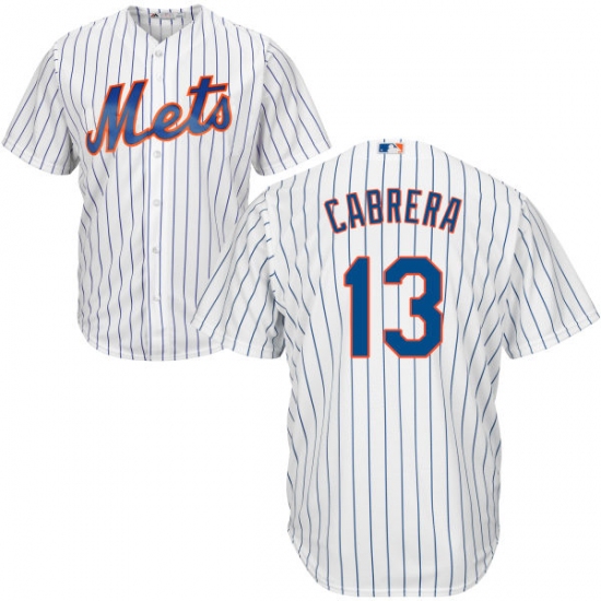 Youth Majestic New York Mets 13 Asdrubal Cabrera Authentic White Home Cool Base MLB Jersey