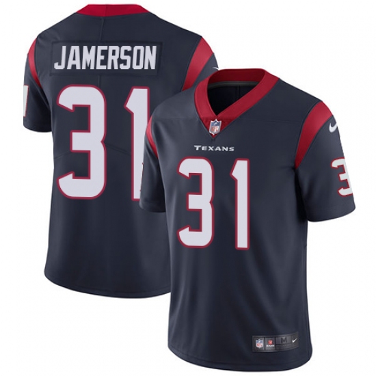 Men's Nike Houston Texans 31 Natrell Jamerson Navy Blue Team Color Vapor Untouchable Limited Player NFL Jersey