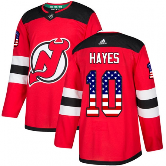 Youth Adidas New Jersey Devils 10 Jimmy Hayes Authentic Red USA Flag Fashion NHL Jersey