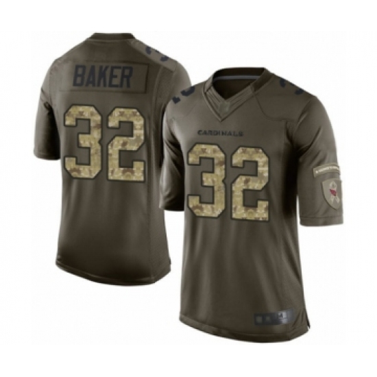 Men's Arizona Cardinals 32 Budda Baker Elite Green Salute to Service Football Jersey