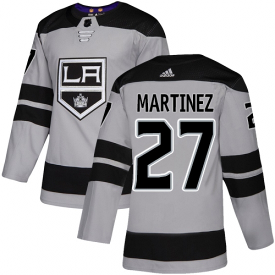 Youth Adidas Los Angeles Kings 27 Alec Martinez Authentic Gray Alternate NHL Jersey