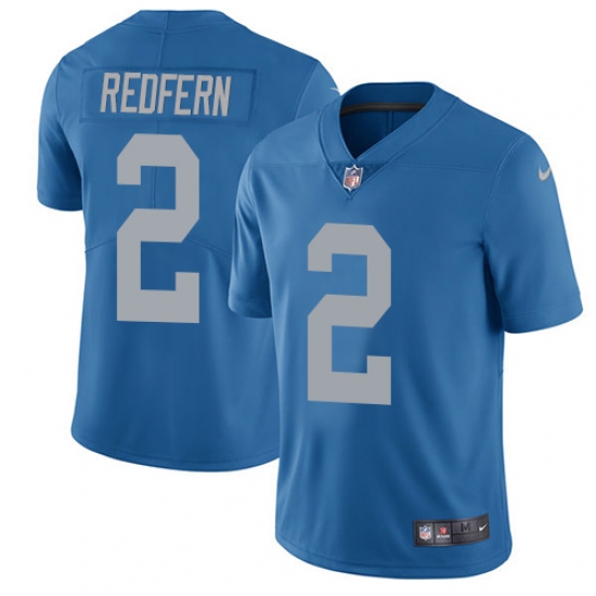 Men's Nike Detroit Lions 2 Kasey Redfern Blue Alternate Vapor Untouchable Limited Player NFL Jersey