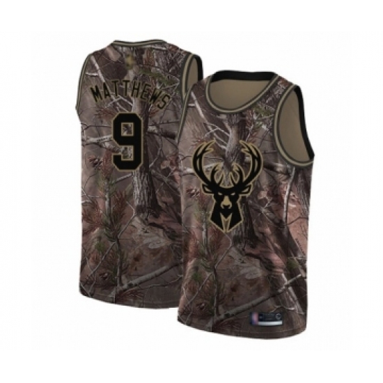 Youth Milwaukee Bucks 9 Wesley Matthews Swingman Camo Realtree Collection Basketball Jersey