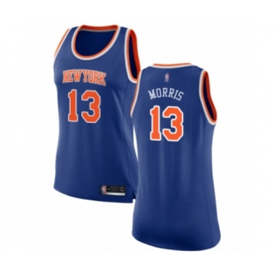 Women's New York Knicks 13 Marcus Morris Swingman Royal Blue Basketball Jersey - Icon Edition