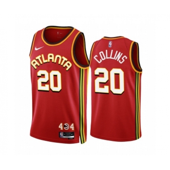 Men's Atlanta Hawks 20 John Collins 2022-23 Red Icon Edition Stitched Jersey