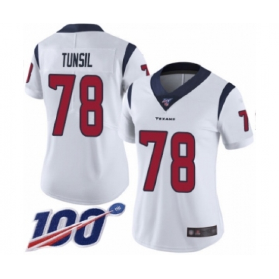 Women's Houston Texans 78 Laremy Tunsil White Vapor Untouchable Limited Player 100th Season Football Jersey