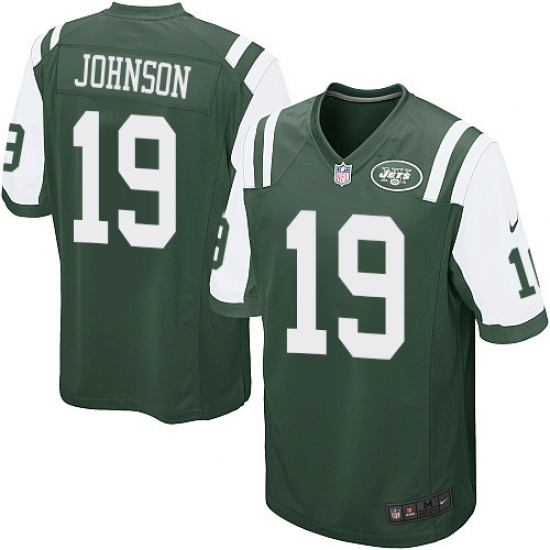 Men's Nike New York Jets 19 Keyshawn Johnson Game Green Team Color NFL Jersey