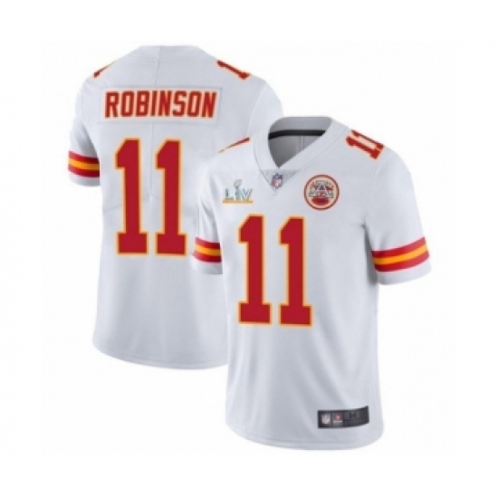 Men'sKansas City Chiefs 11 Demarcus Robinson White Super Bowl LV Jersey