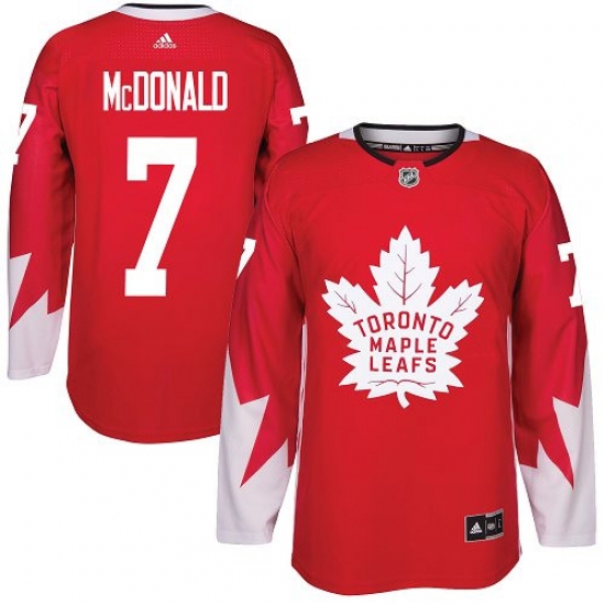 Men's Adidas Toronto Maple Leafs 7 Lanny McDonald Premier Red Alternate NHL Jersey