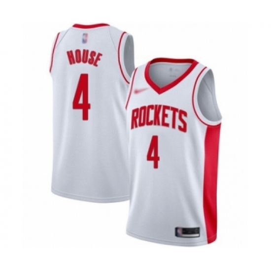 Men's Houston Rockets 4 Danuel House Authentic White Finished Basketball Jersey - Association Edition