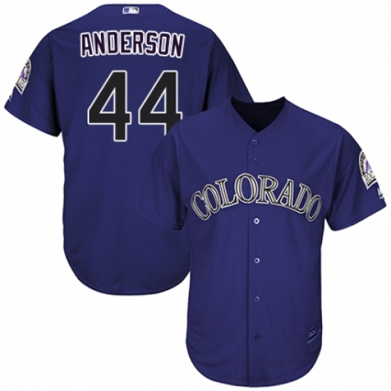 Men's Majestic Colorado Rockies 44 Tyler Anderson Replica Purple Alternate 1 Cool Base MLB Jersey