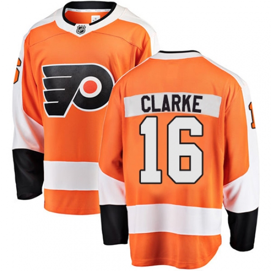 Men's Philadelphia Flyers 16 Bobby Clarke Fanatics Branded Orange Home Breakaway NHL Jersey