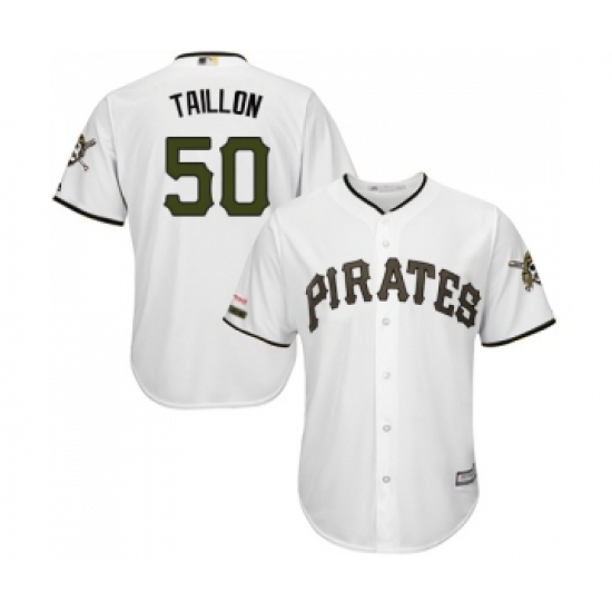 Men's Pittsburgh Pirates 50 Jameson Taillon Replica White Alternate Cool Base Baseball Jersey