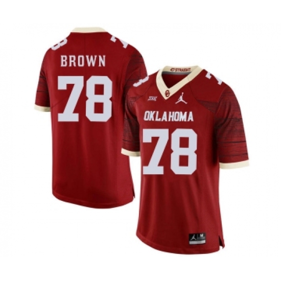 Oklahoma Sooners 78 Orlando Brown Red 47 Game Winning Streak College Football Jersey