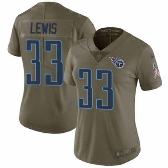 Women's Nike Tennessee Titans 33 Dion Lewis Limited Olive 2017 Salute to Service NFL Jersey