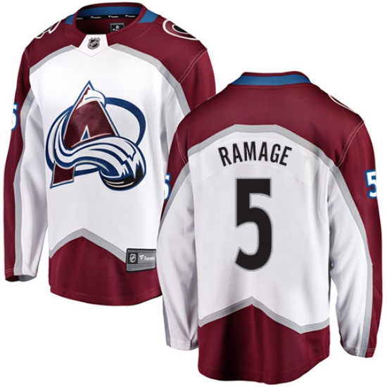 Youth Colorado Avalanche 5 Rob Ramage Fanatics Branded White Away Breakaway NHL Jersey