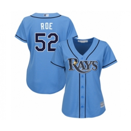 Women's Tampa Bay Rays 52 Chaz Roe Authentic Light Blue Alternate 2 Cool Base Baseball Player Jersey