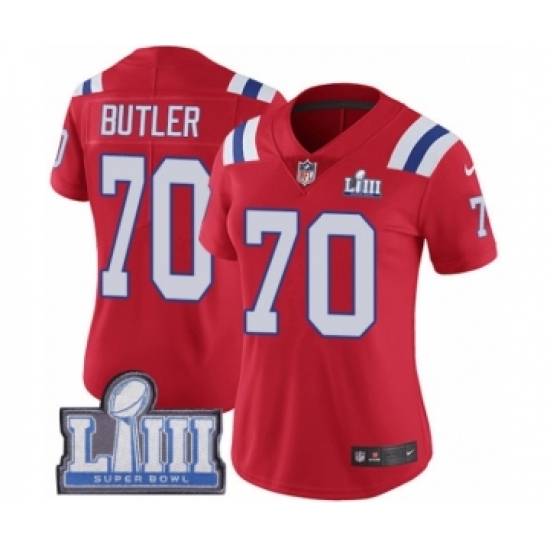 Women's Nike New England Patriots 70 Adam Butler Red Alternate Vapor Untouchable Limited Player Super Bowl LIII Bound NFL Jersey