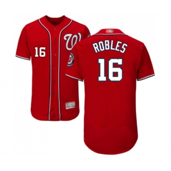 Men's Washington Nationals 16 Victor Robles Red Alternate Flex Base Authentic Collection Baseball Jersey