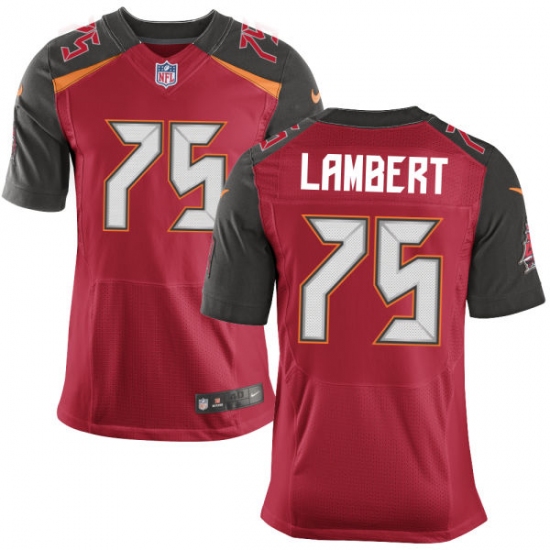 Men's Nike Tampa Bay Buccaneers 75 Davonte Lambert Elite Red Team Color NFL Jersey