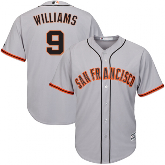 Men's Majestic San Francisco Giants 9 Matt Williams Replica Grey Road Cool Base MLB Jersey