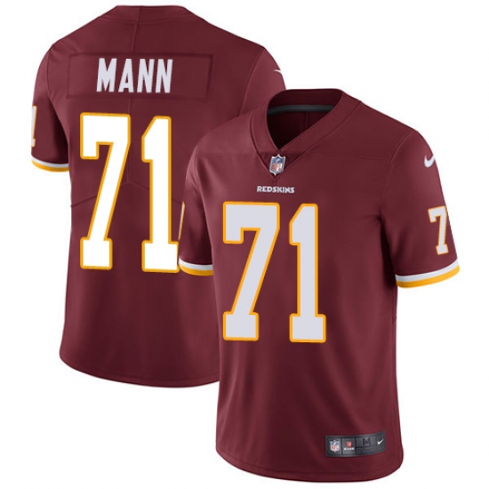 Youth Nike Washington Redskins 71 Charles Mann Elite Burgundy Red Team Color NFL Jersey