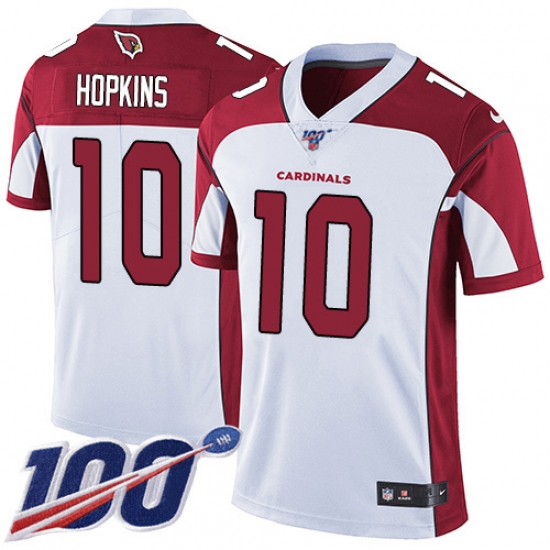 Youth Nike Arizona Cardinals 10 DeAndre Hopkins White Stitched NFL 100th Season Vapor Untouchable Limited Jersey