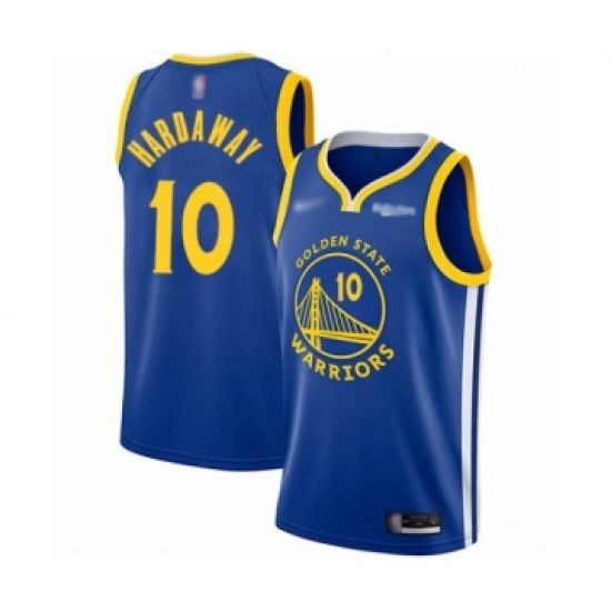 Men's Golden State Warriors 10 Tim Hardaway Authentic Royal Finished Basketball Jersey - Icon Edition