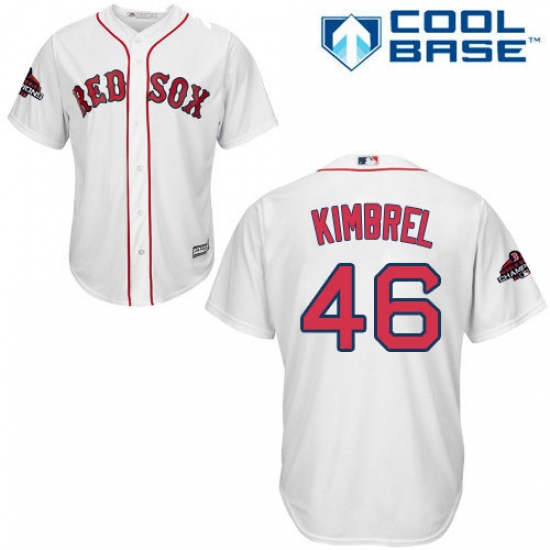 Youth Majestic Boston Red Sox 46 Craig Kimbrel Authentic White Home Cool Base 2018 World Series Champions MLB Jersey