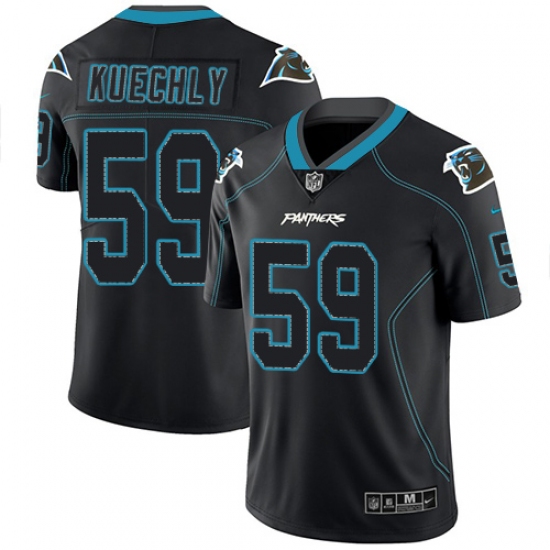 Men's Nike Carolina Panthers 59 Luke Kuechly Limited Rush Lights Out Black NFL Jersey