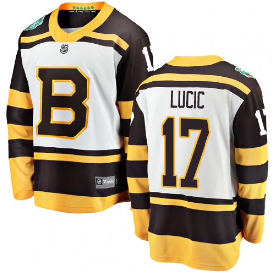 Men's Boston Bruins 17 Milan Lucic White 2019 Winter Classic Fanatics Branded Breakaway NHL Jersey