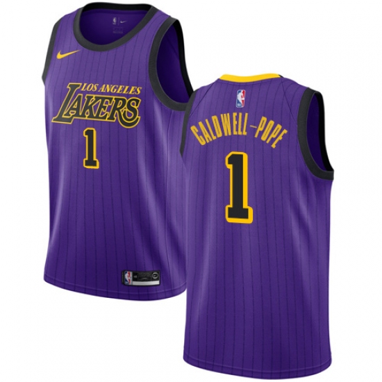 Men's Nike Los Angeles Lakers 1 Kentavious Caldwell-Pope Swingman Purple NBA Jersey - City Edition