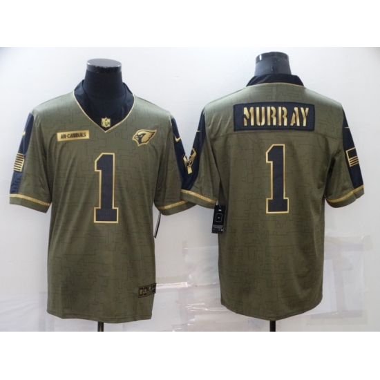 Men's Arizona Cardinals 1 Kyler Murray Nike Gold 2021 Salute To Service Limited Player Jersey