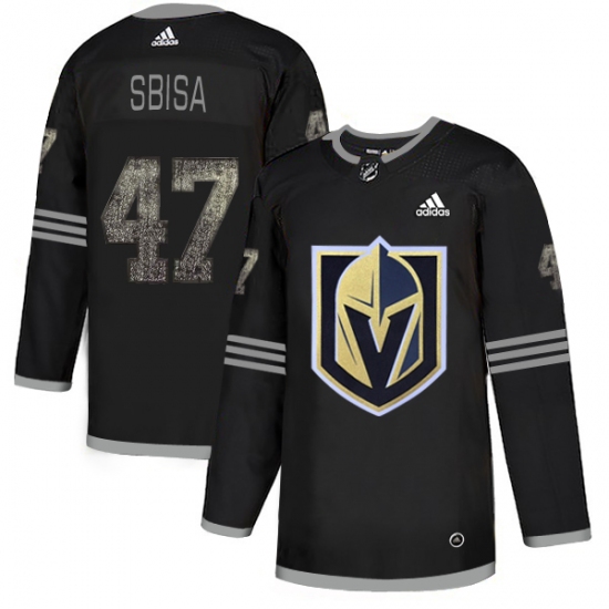 Men's Adidas Vegas Golden Knights 47 Luca Sbisa Black Authentic Classic Stitched NHL Jersey